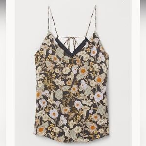⭐️Hp⭐️ SzL H&M Lined Satin Floral Camisole V neck VVGUC
